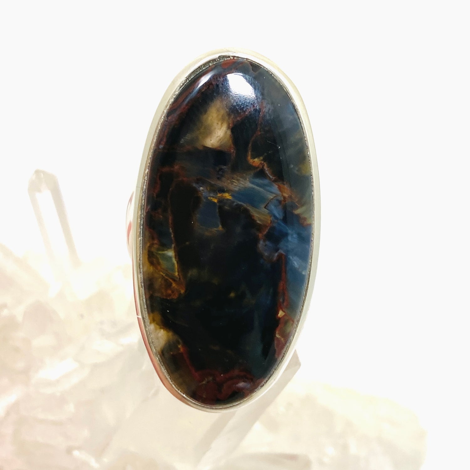 Pietersite Oval Cabochon Ring Size 8 PRGJ898