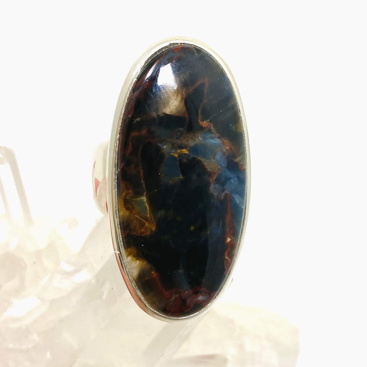Pietersite Oval Cabochon Ring Size 8 PRGJ898