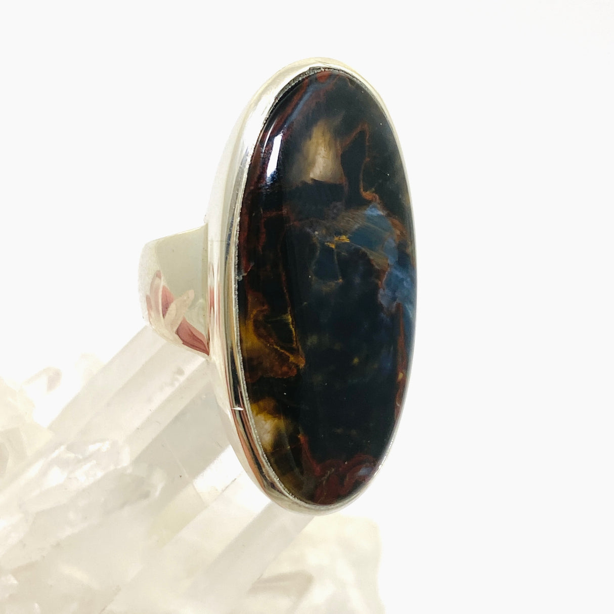 Pietersite Oval Cabochon Ring Size 8 PRGJ898