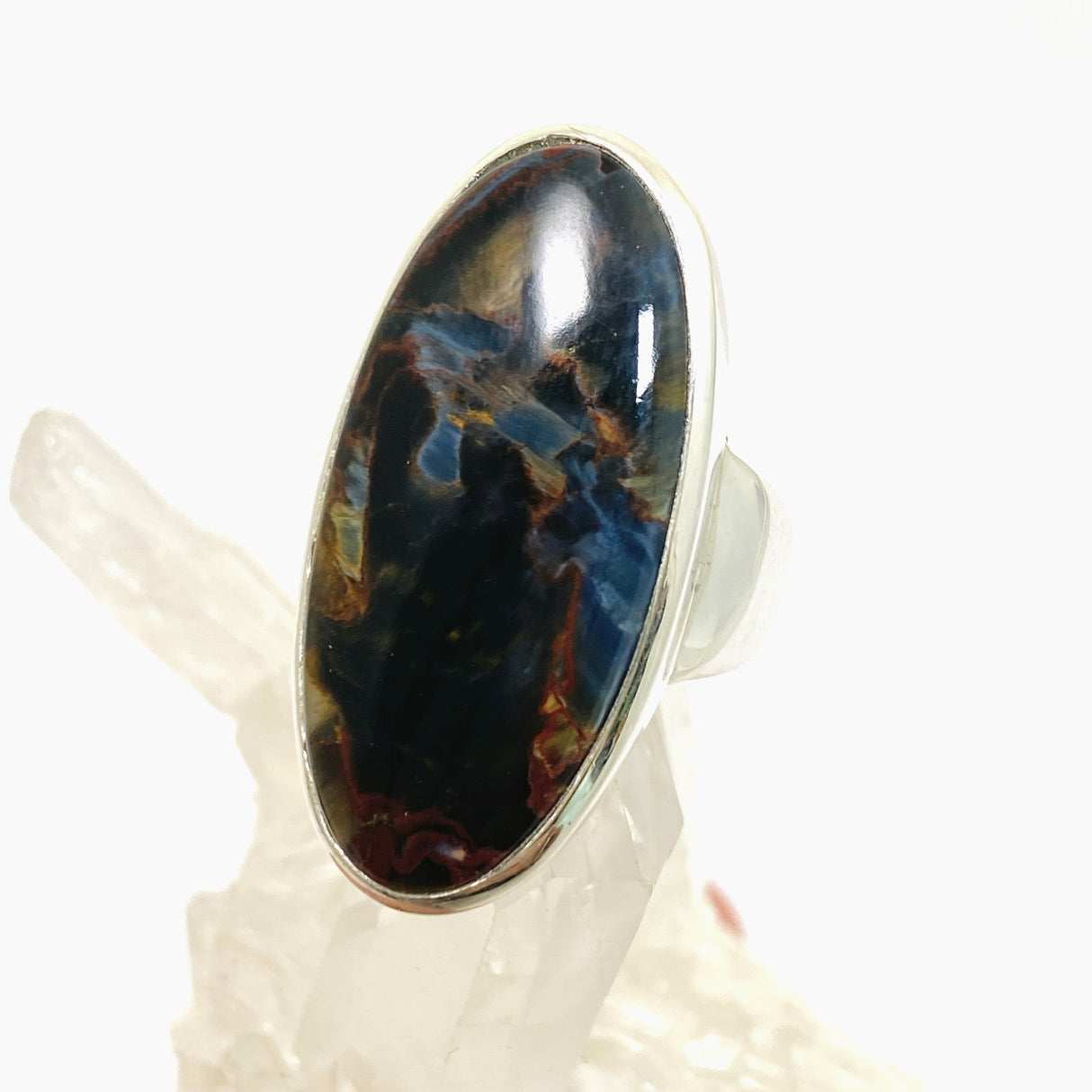Pietersite Oval Cabochon Ring Size 8 PRGJ898