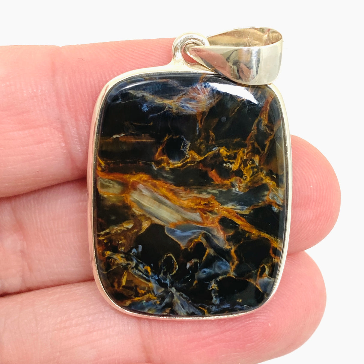 Pietersite Rectangular Cabochon Pendant PPGJ1066
