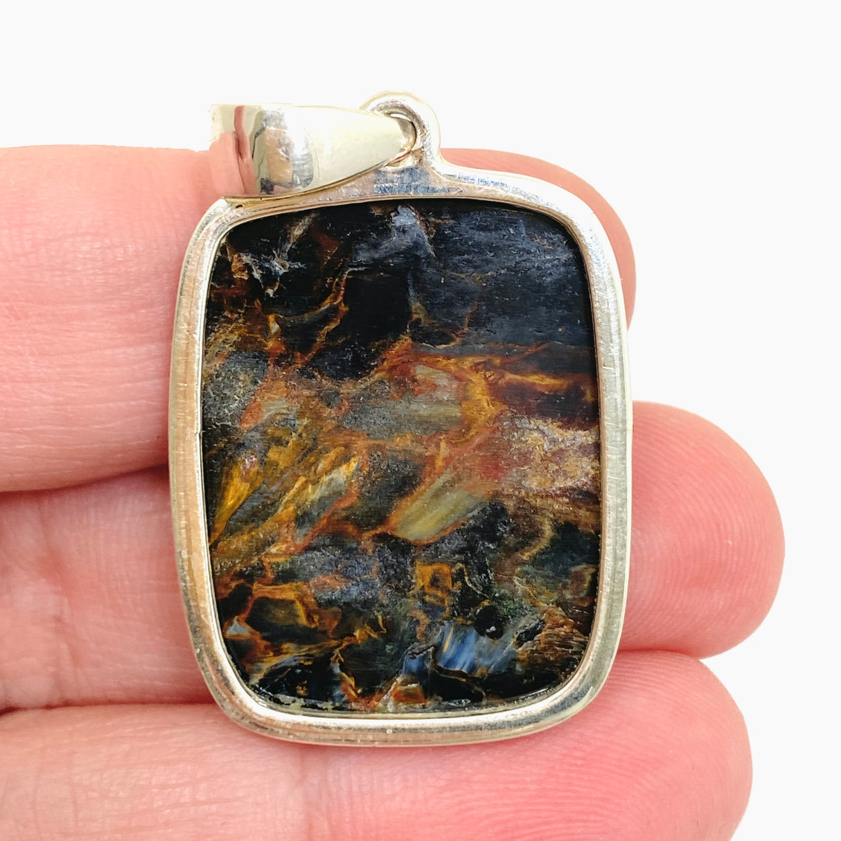 Pietersite Rectangular Cabochon Pendant PPGJ1066
