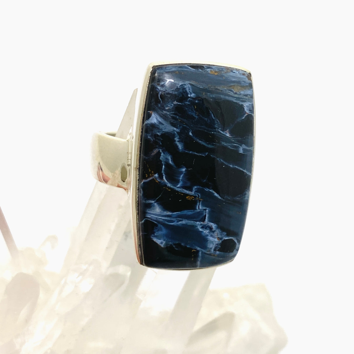 Pietersite Rectangular Cabochon Ring Size 10 PRGJ899