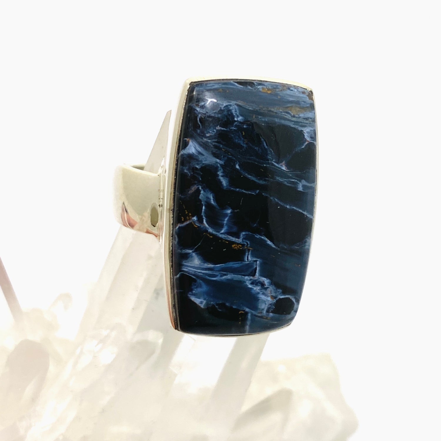 Pietersite Rectangular Cabochon Ring Size 10 PRGJ899