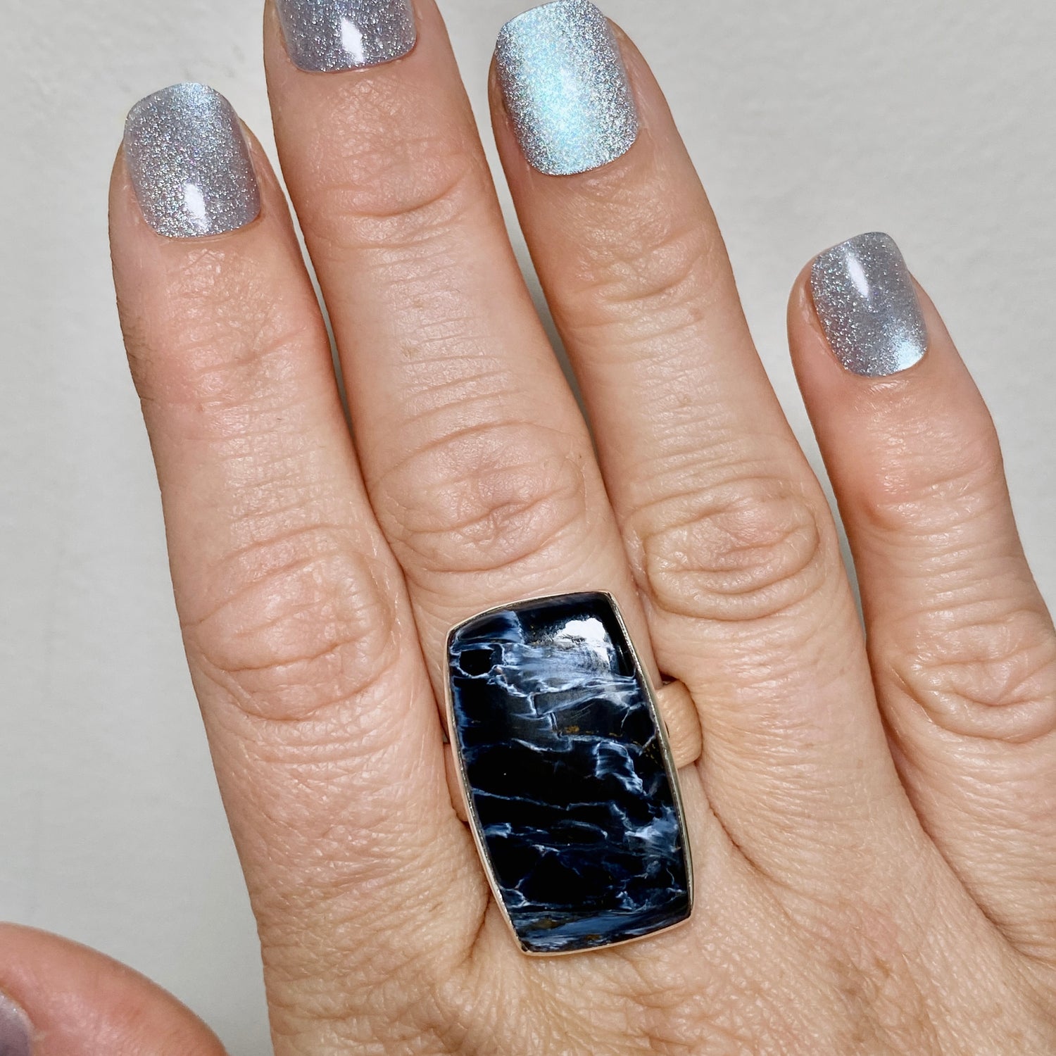 Pietersite Rectangular Cabochon Ring Size 10 PRGJ899