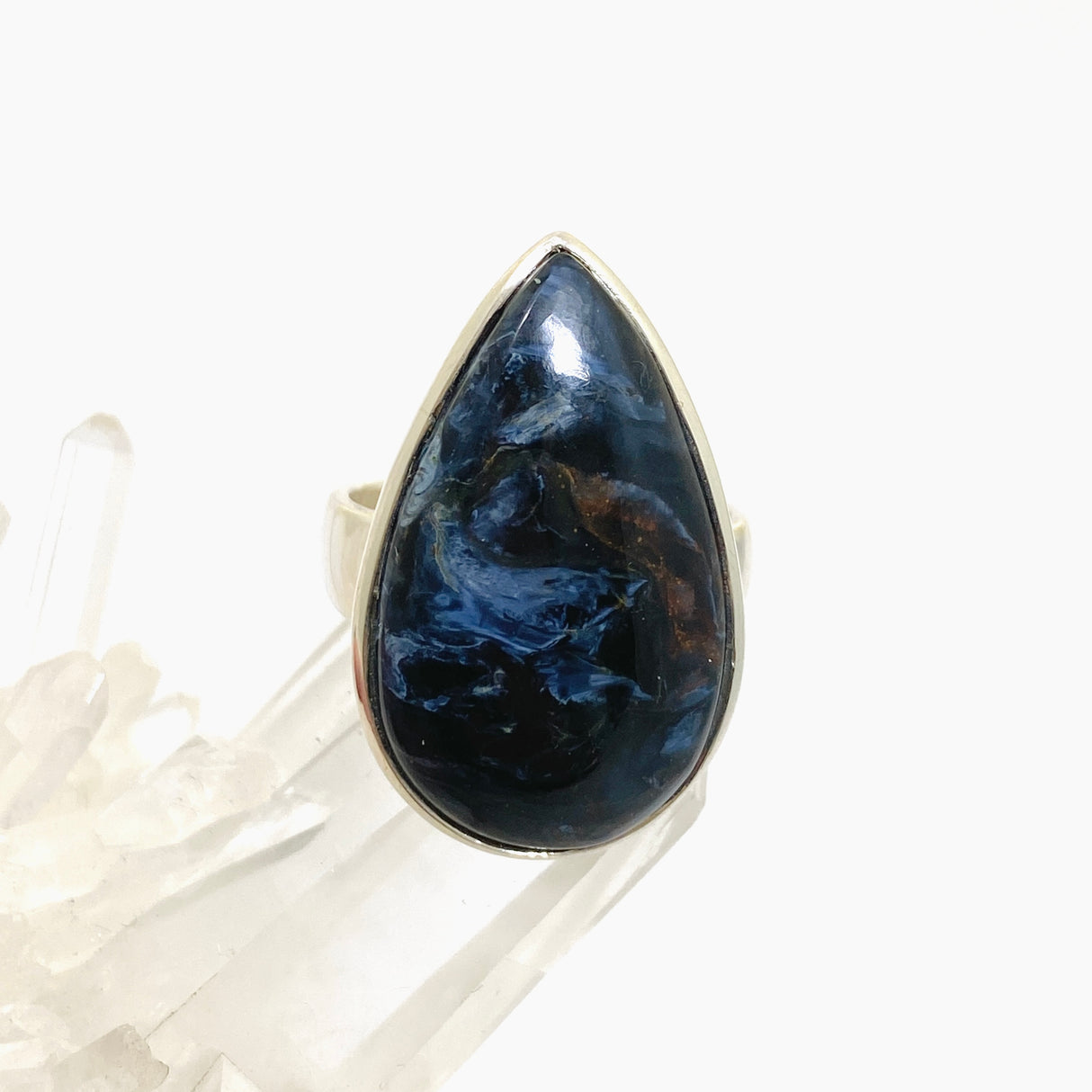 Pietersite Teardrop Cabochon Ring Size 9.5 PRGJ900
