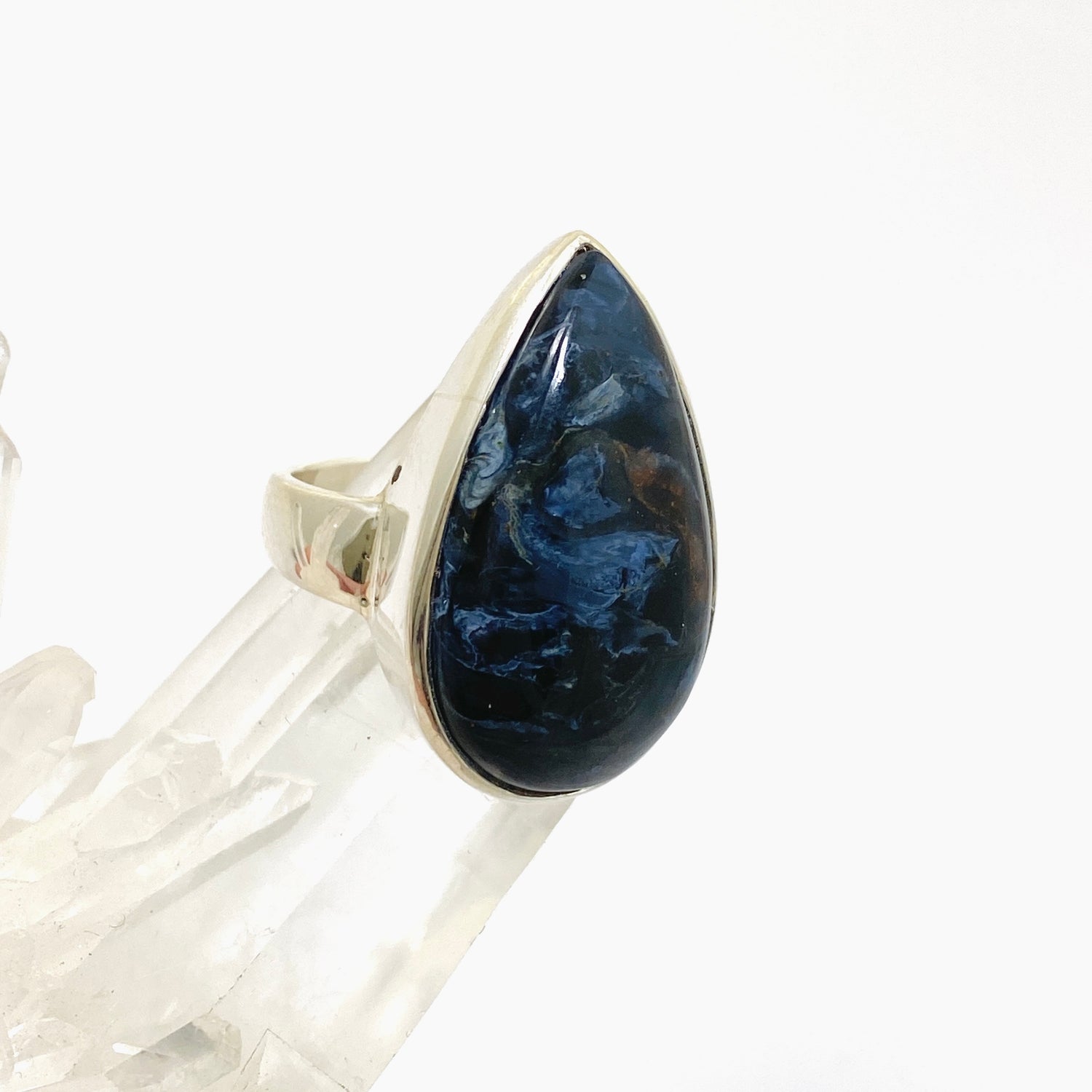 Pietersite Teardrop Cabochon Ring Size 9.5 PRGJ900