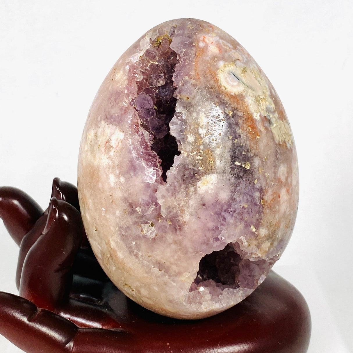Pink Amethyst Flower Agate Egg PAFE-01 - Nature's Magick