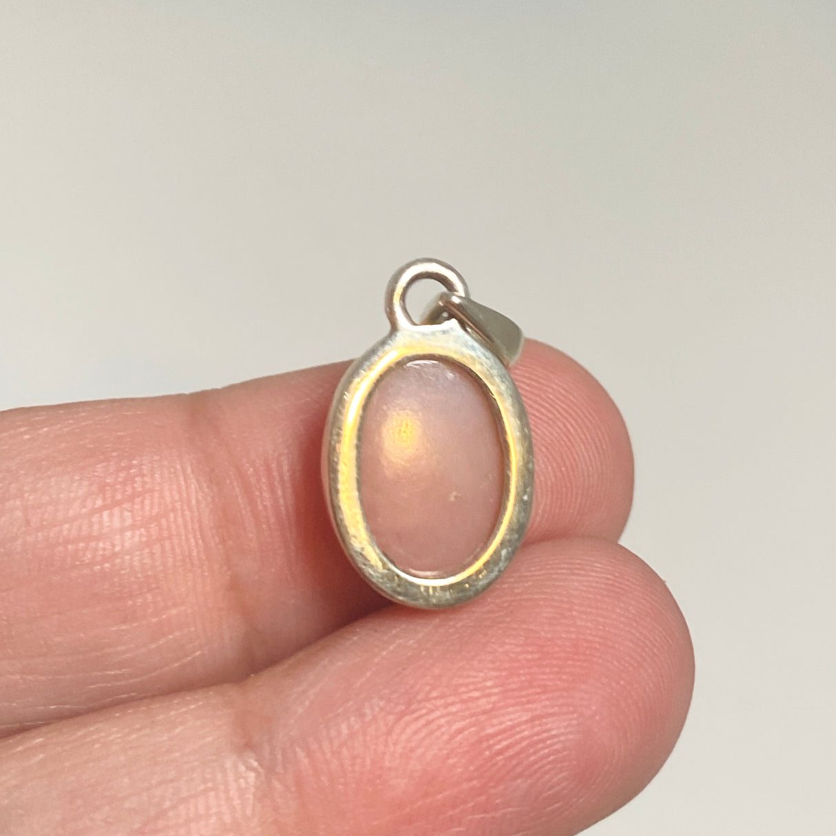 Pink Opal Oval Cabochon Pendant PPGJ1316