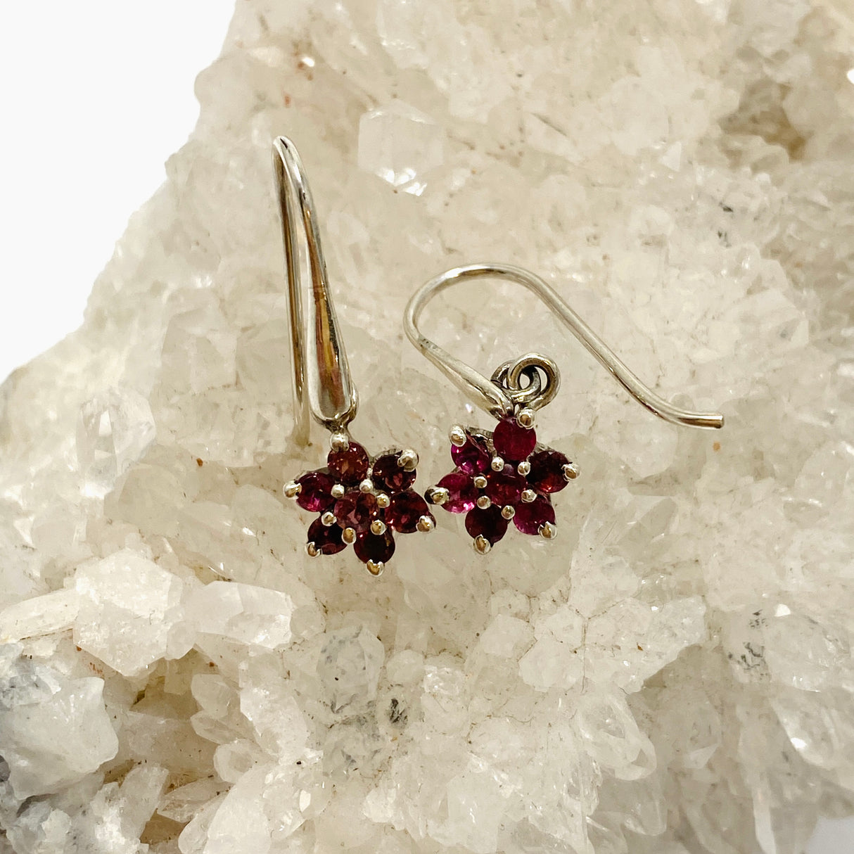 Pink Tourmaline Flower Faceted Earrings PEGJ246
