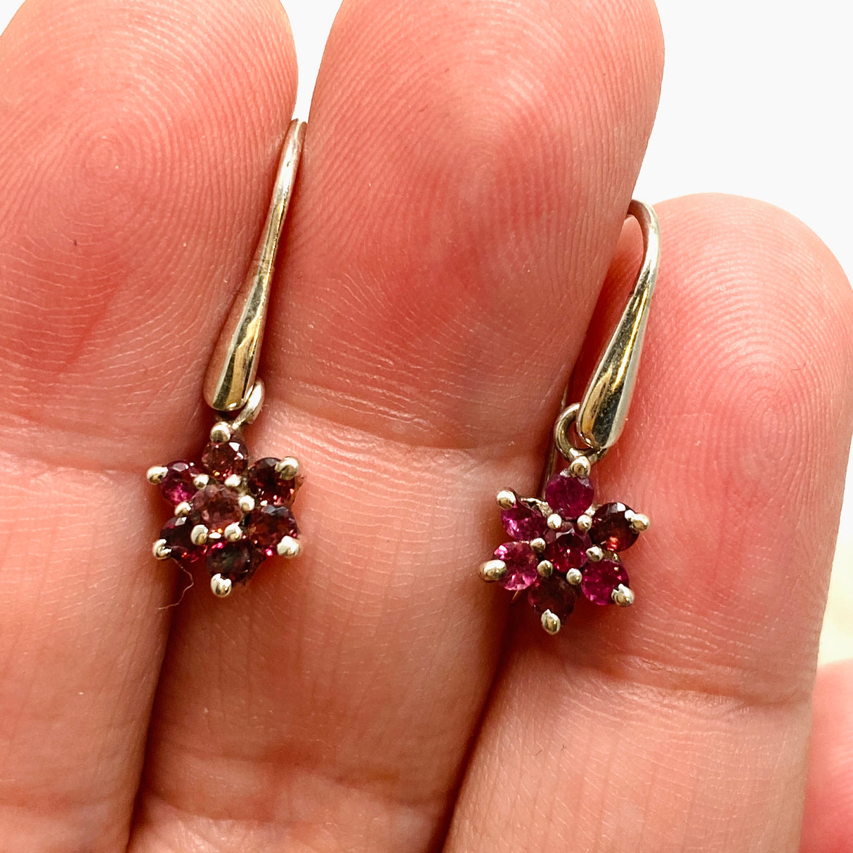 Pink Tourmaline Flower Faceted Earrings PEGJ246