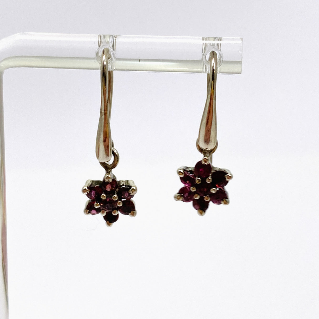 Pink Tourmaline Flower Faceted Earrings PEGJ246