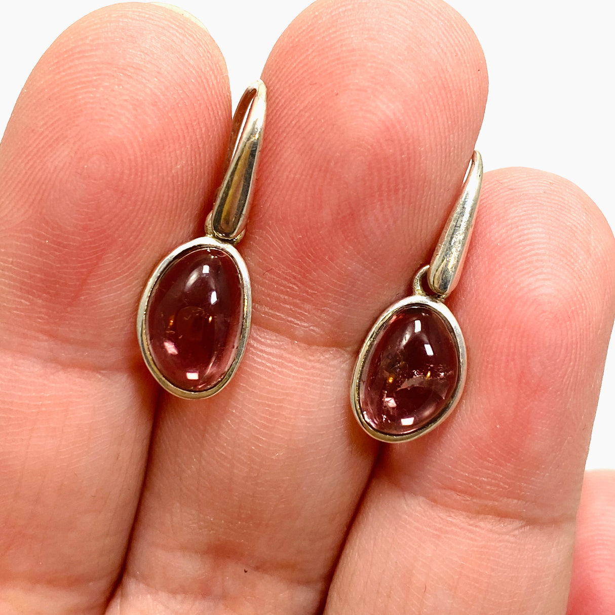 Pink Tourmaline Freeform Cabochon Earrings PEGJ254