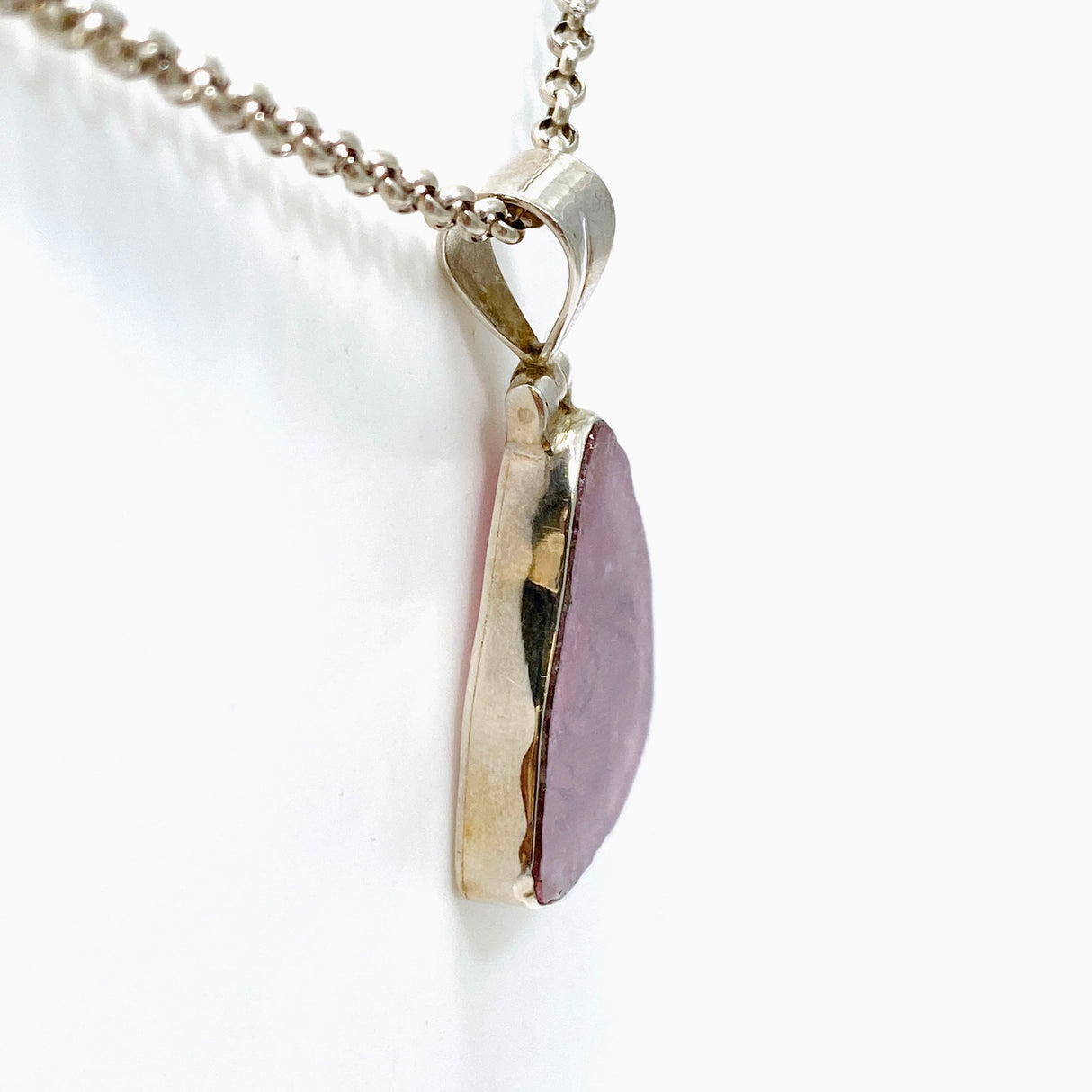 Pink tourmaline large slice pendant GPJ01