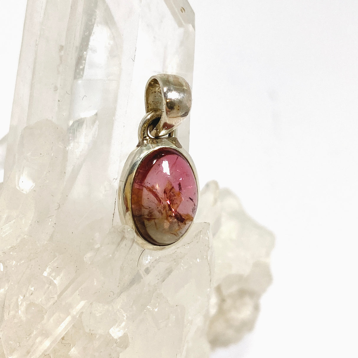 Pink Tourmaline Oval Cabochon Pendant PPGJ1177