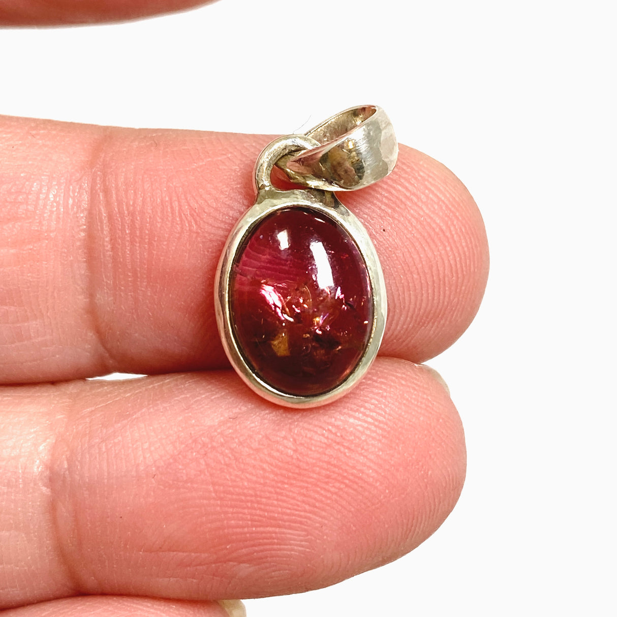 Pink Tourmaline Oval Cabochon Pendant PPGJ1177