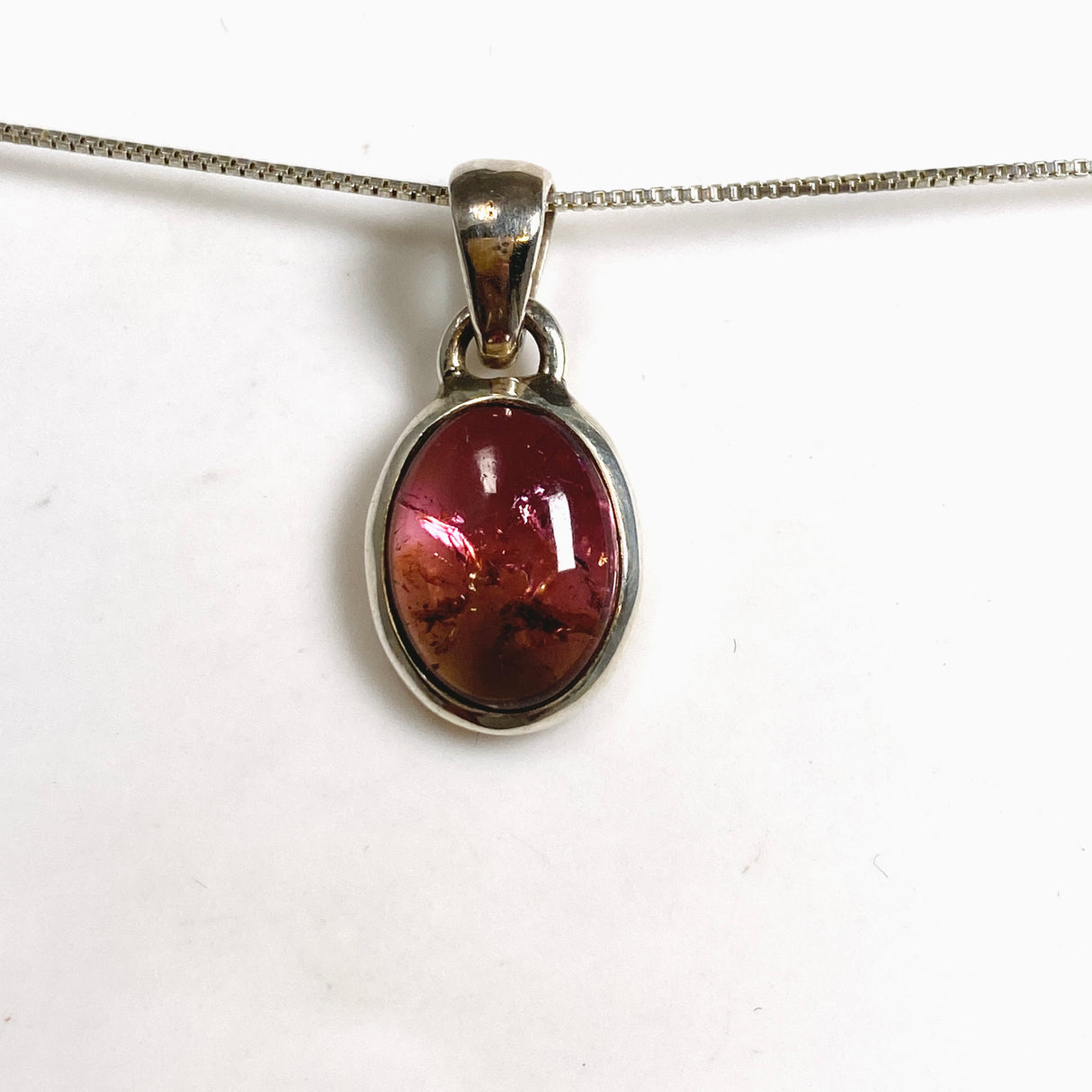 Pink Tourmaline Oval Cabochon Pendant PPGJ1177