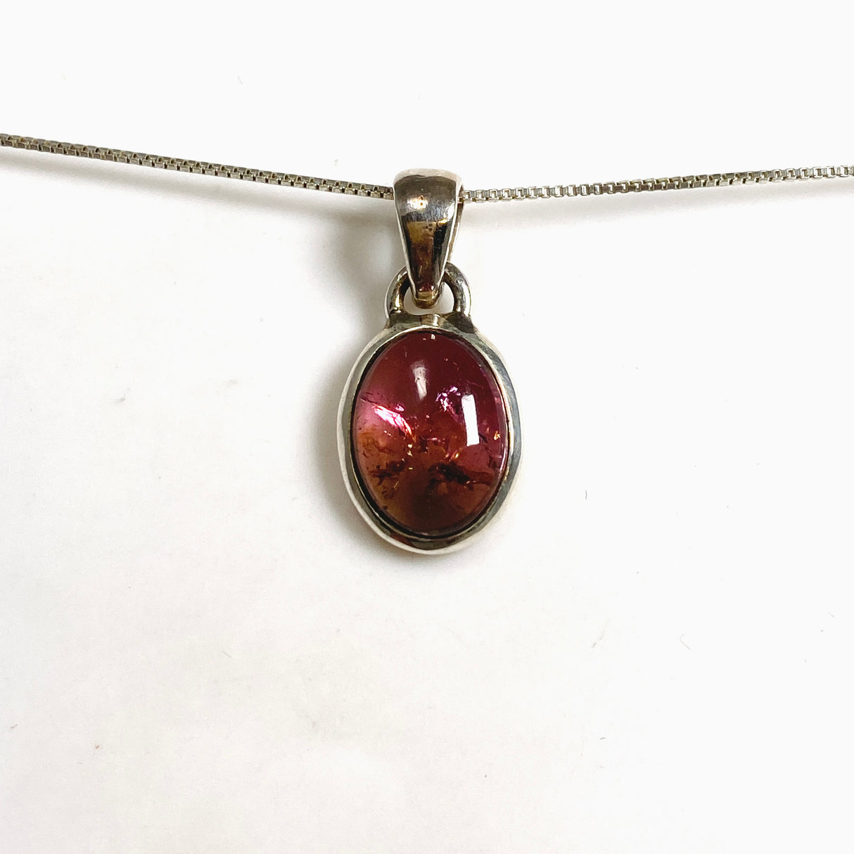 Pink Tourmaline Oval Cabochon Pendant PPGJ1177