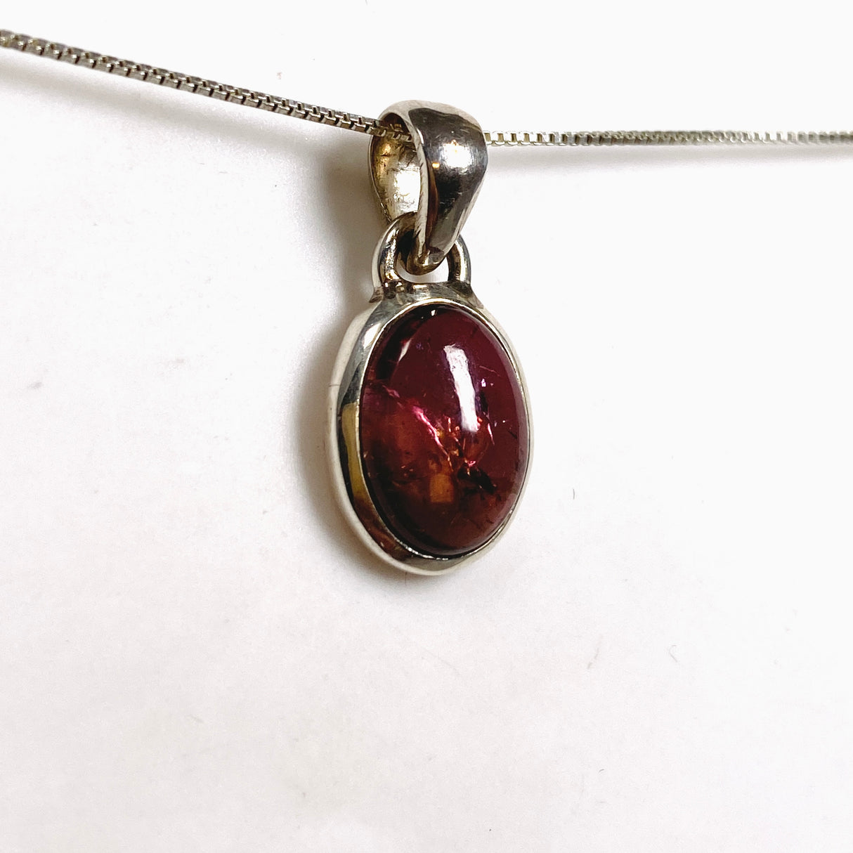 Pink Tourmaline Oval Cabochon Pendant PPGJ1177