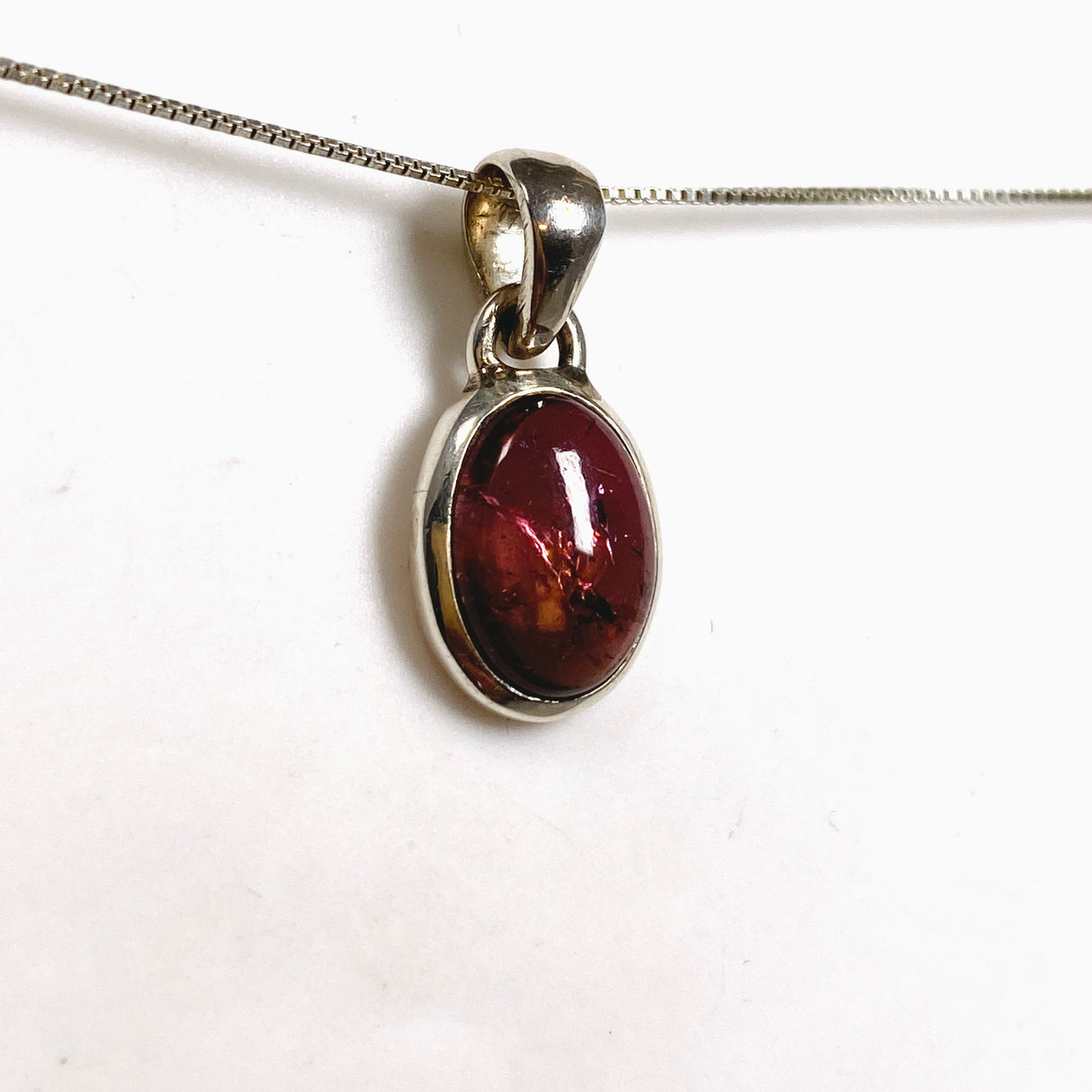 Pink Tourmaline Oval Cabochon Pendant PPGJ1177