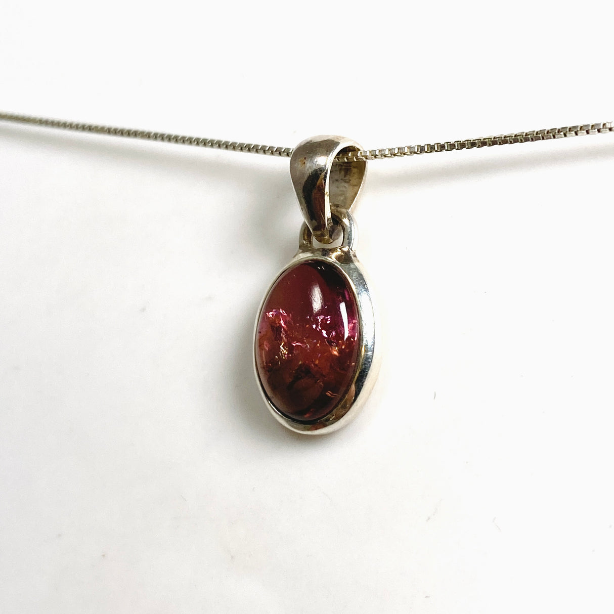 Pink Tourmaline Oval Cabochon Pendant PPGJ1177