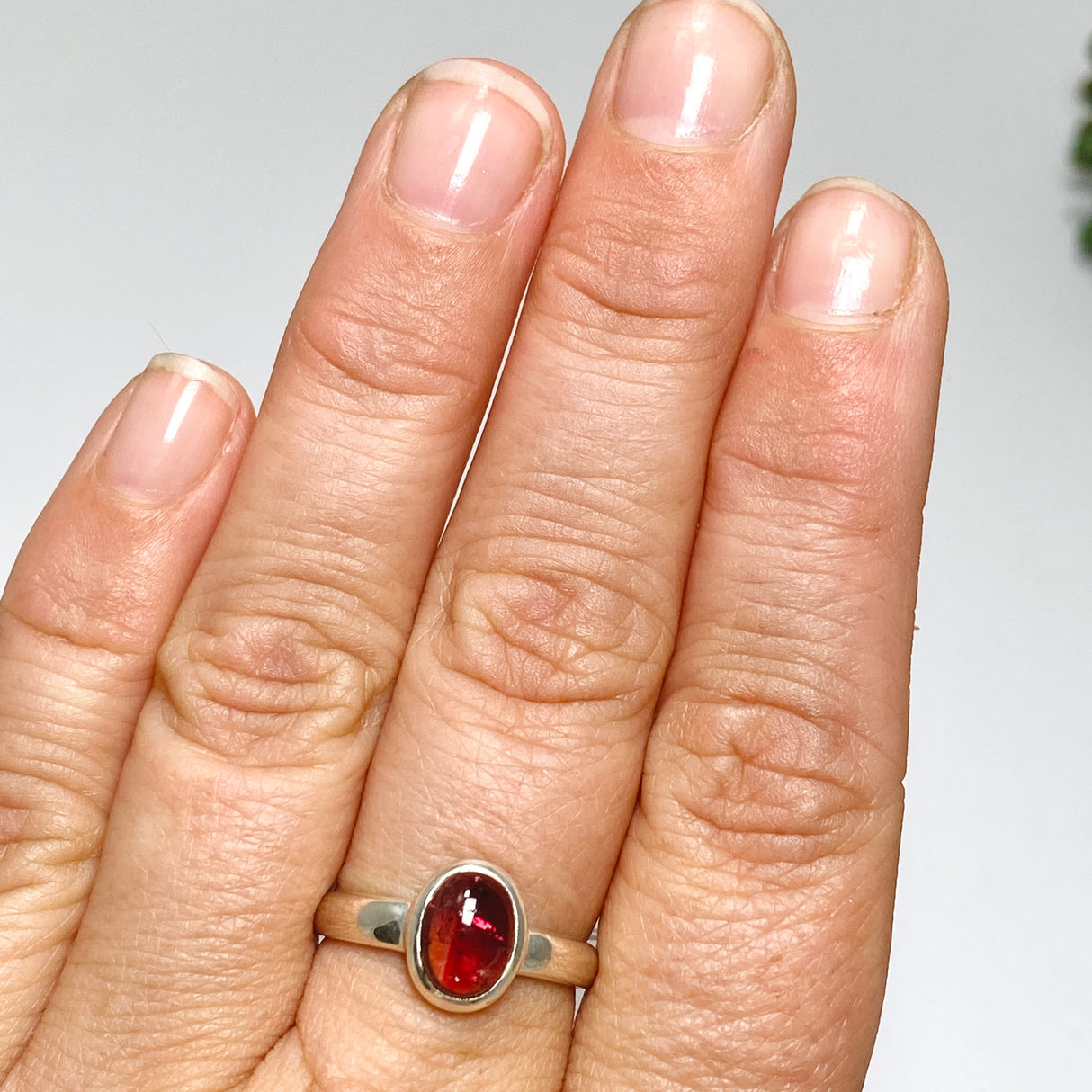 Pink Tourmaline Oval Cabochon Ring Size 7.5 PRGJ734