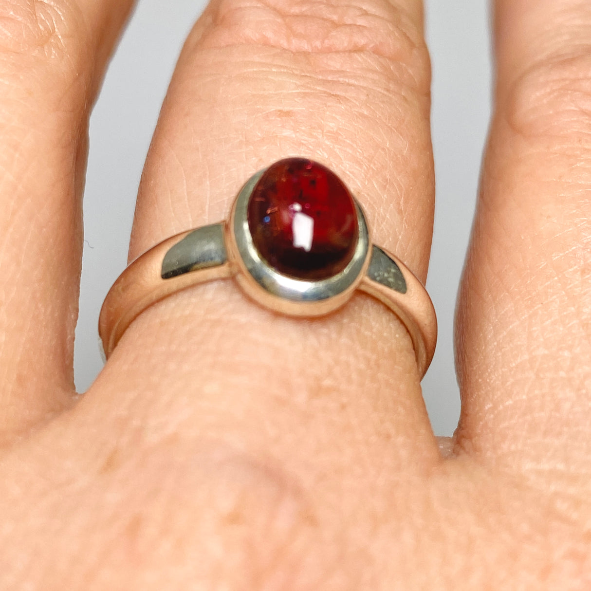 Pink Tourmaline Oval Cabochon Ring Size 7.5 PRGJ734