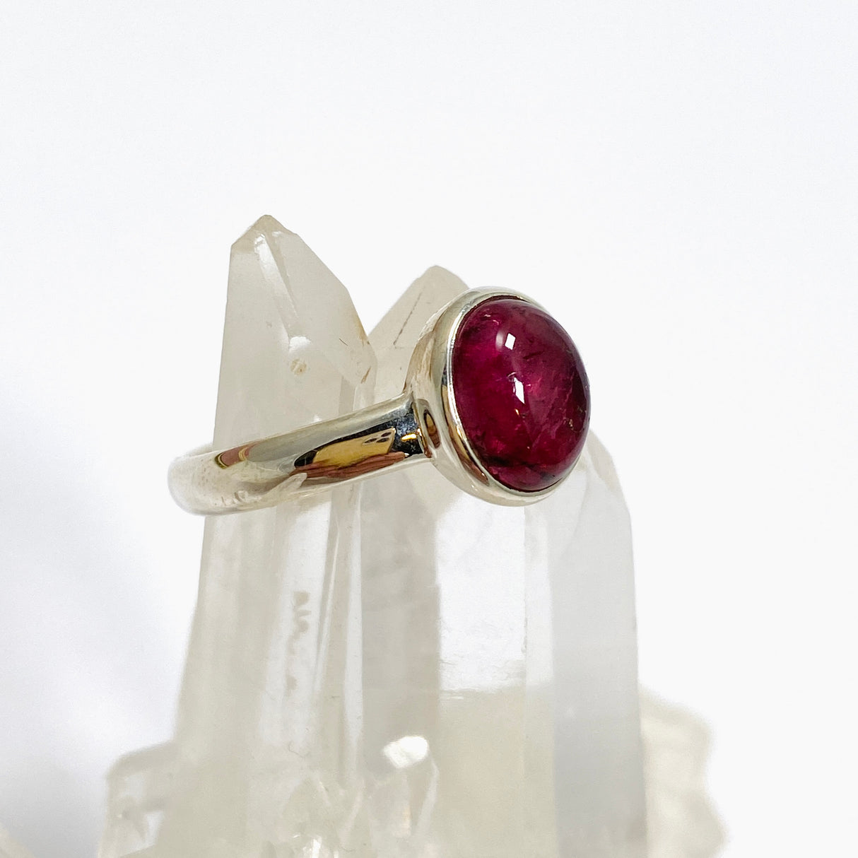 Pink Tourmaline Oval Cabochon Ring Size 9 PRGJ735