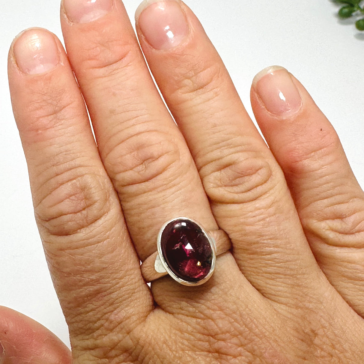 Pink Tourmaline Oval Cabochon Ring Size 9 PRGJ738