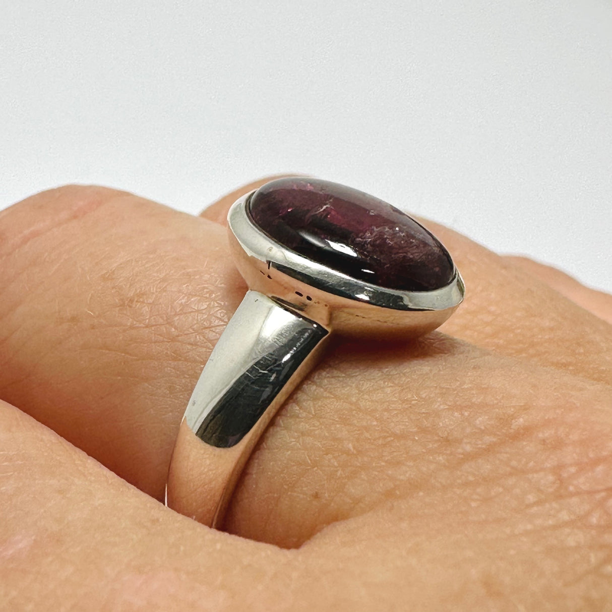 Pink Tourmaline Oval Cabochon Ring Size 9 PRGJ738