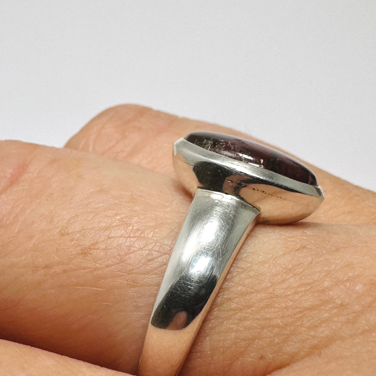 Pink Tourmaline Oval Cabochon Ring Size 9 PRGJ738