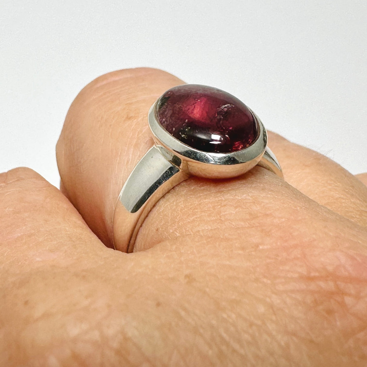 Pink Tourmaline Oval Cabochon Ring Size 9 PRGJ738