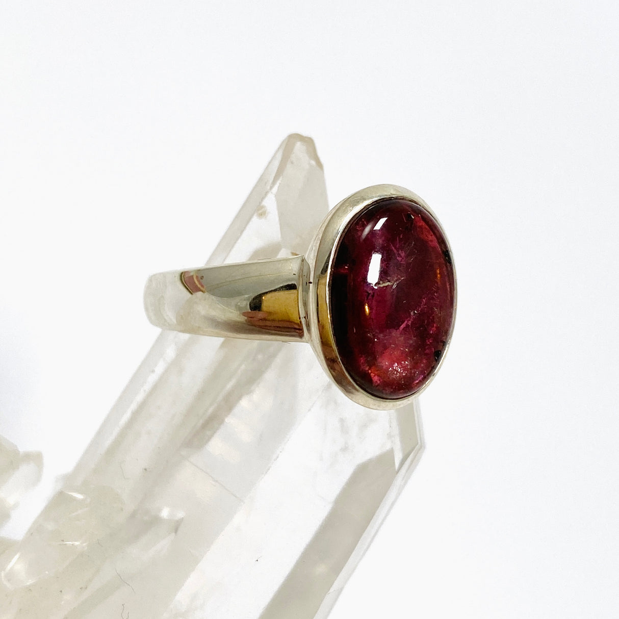 Pink Tourmaline Oval Cabochon Ring Size 9 PRGJ738