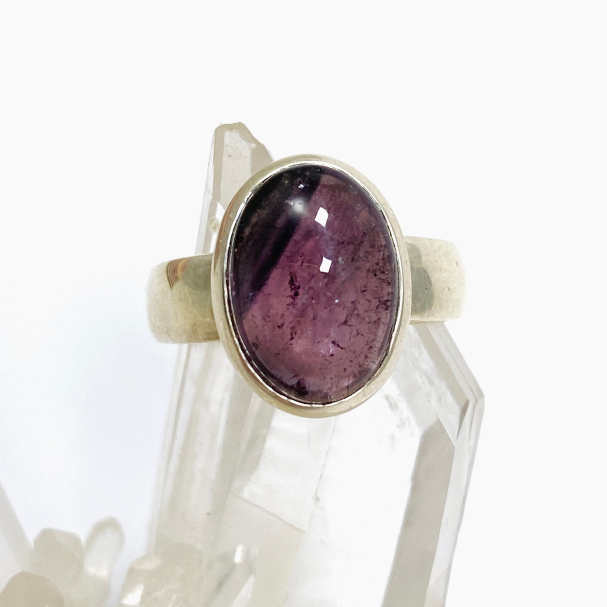 Pink Tourmaline Oval Cabochon Ring Size 9 PRGJ739
