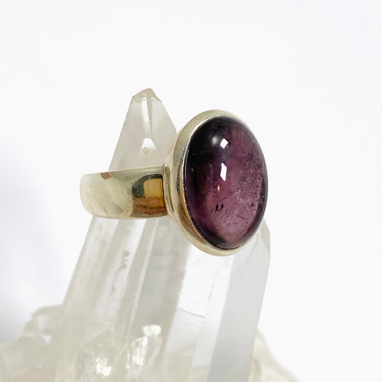 Pink Tourmaline Oval Cabochon Ring Size 9 PRGJ739