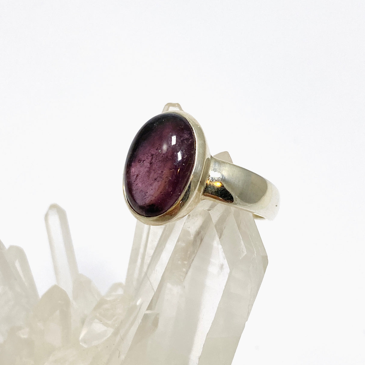 Pink Tourmaline Oval Cabochon Ring Size 9 PRGJ739