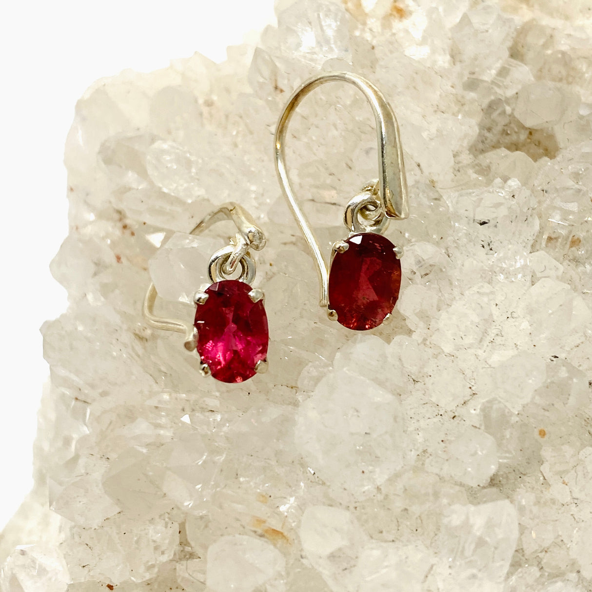 Pink Tourmaline Oval Faceted Earrings PEGJ241