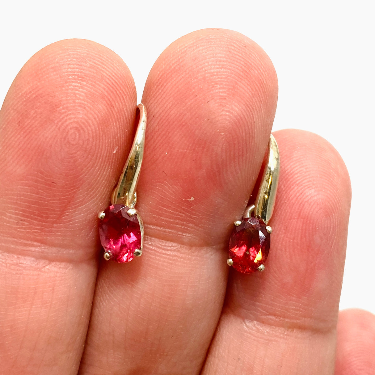 Pink Tourmaline Oval Faceted Earrings PEGJ241