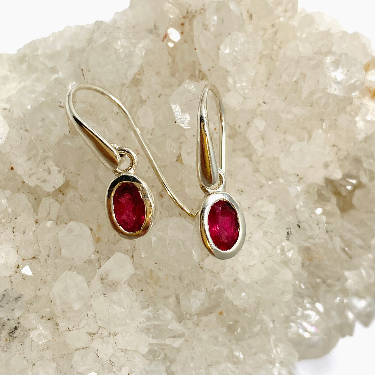 Pink Tourmaline Oval Faceted Earrings PEGJ243