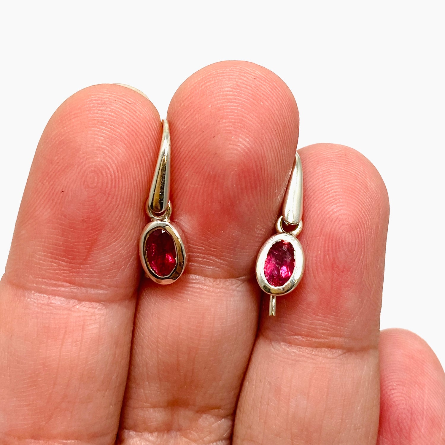 Pink Tourmaline Oval Faceted Earrings PEGJ243