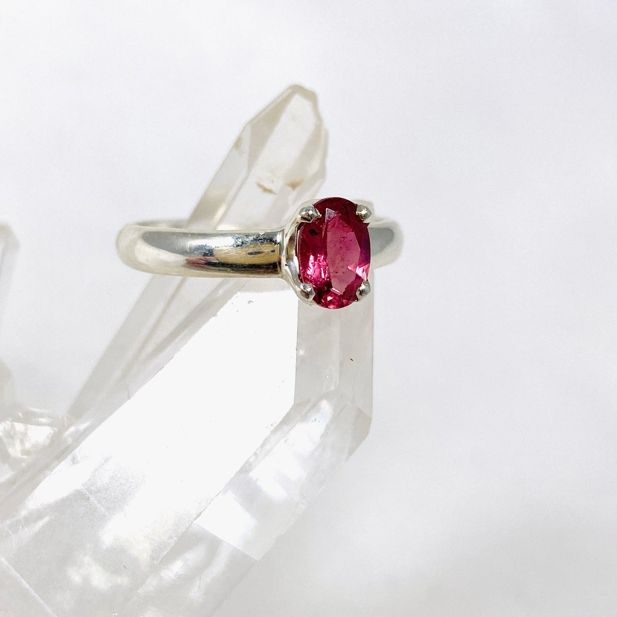 Pink Tourmaline Oval Faceted Ring Size 6.5 PRGJ357 - Nature's Magick