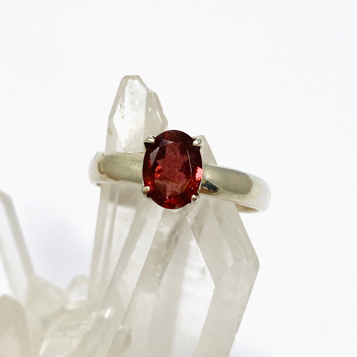 Pink Tourmaline Oval Faceted Ring Size 9.5 PRGJ721