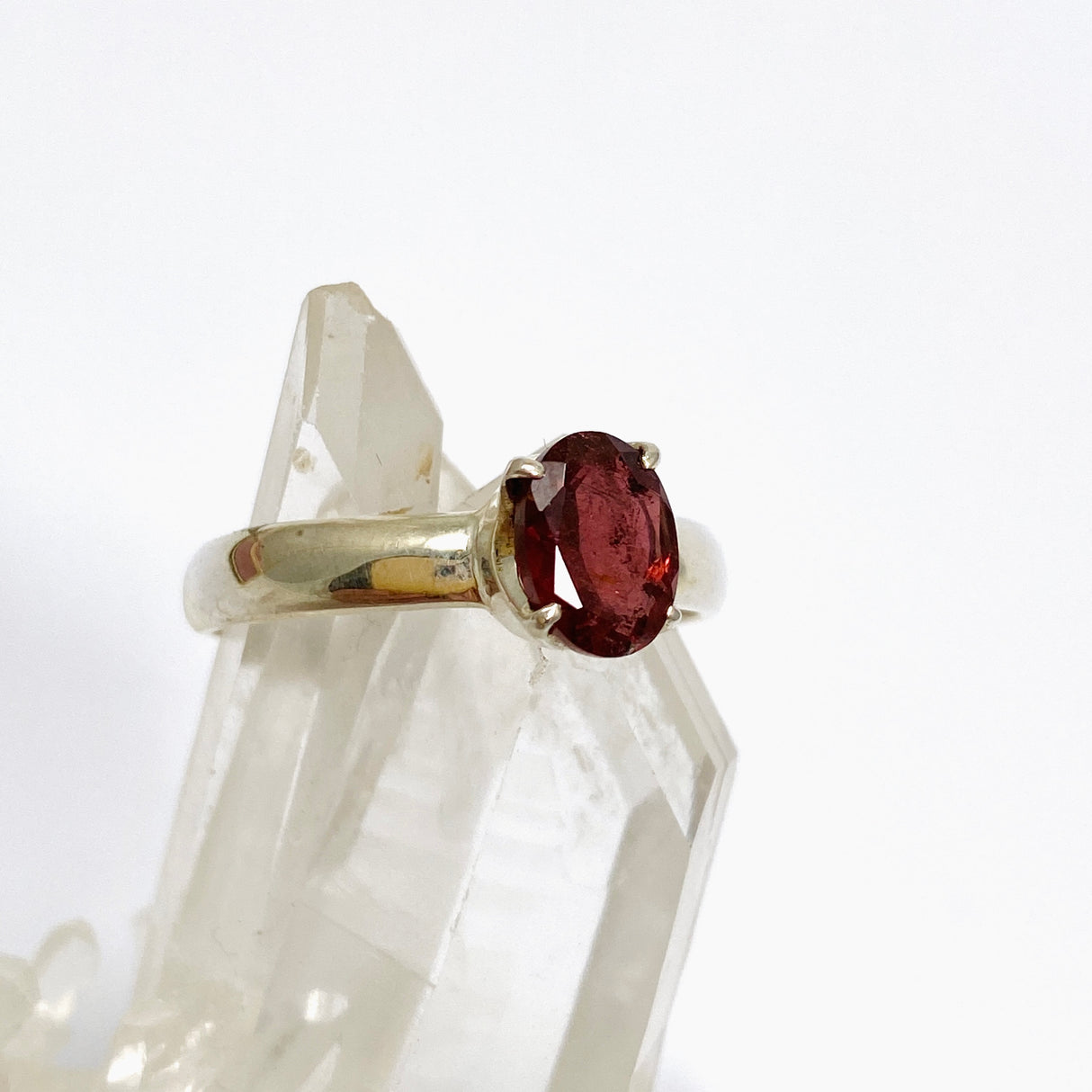 Pink Tourmaline Oval Faceted Ring Size 9.5 PRGJ721