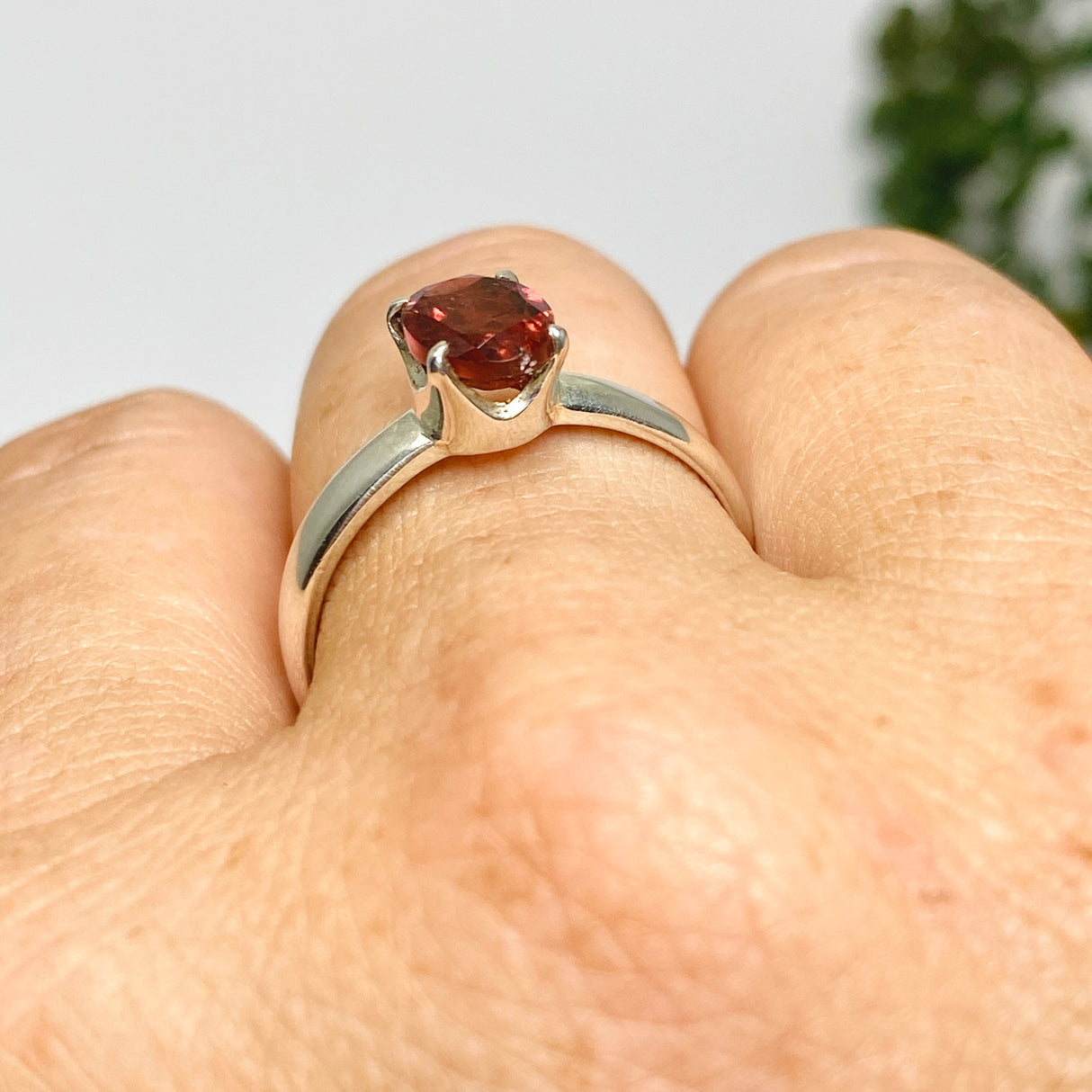 Pink Tourmaline Oval Faceted Ring Size 9.5 PRGJ721