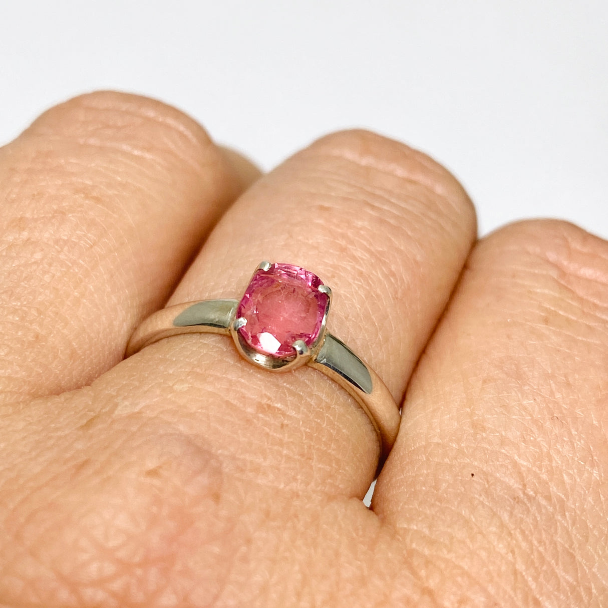 Pink Tourmaline Oval Faceted Ring Size 9 PRGJ531
