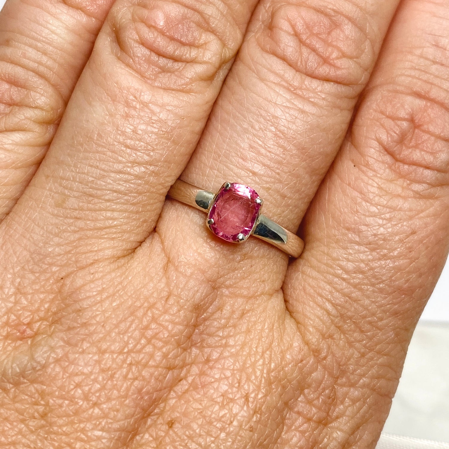 Pink Tourmaline Oval Faceted Ring Size 9 PRGJ531