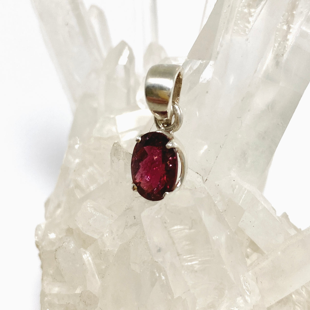 Pink Tourmaline (Rubelite) Oval Faceted Pendant PPGJ1181