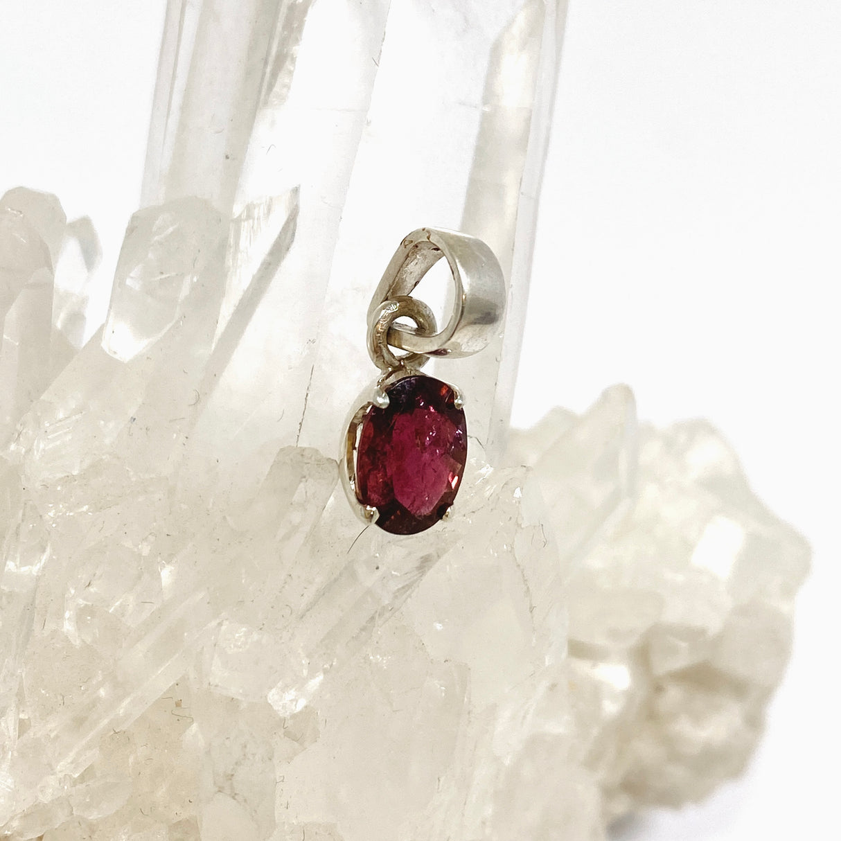 Pink Tourmaline (Rubelite) Oval Faceted Pendant PPGJ1181