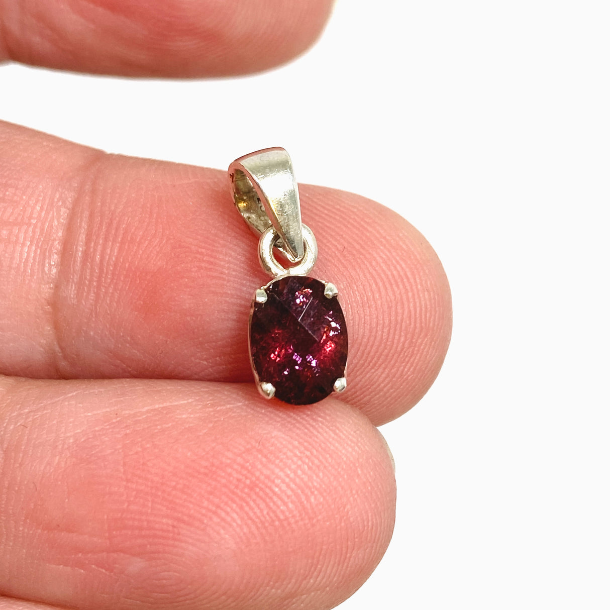 Pink Tourmaline (Rubelite) Oval Faceted Pendant PPGJ1181
