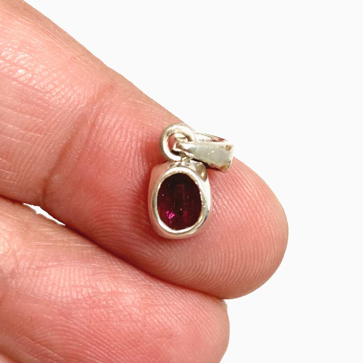 Pink Tourmaline (Rubelite) Oval Faceted Pendant PPGJ1181